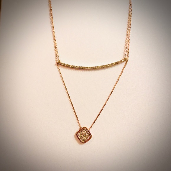 Rose gold plated with cz necklace - Picture 3 of 3